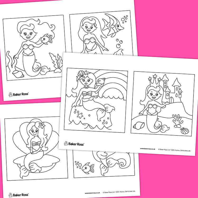 Mermaid Colouring Pictures