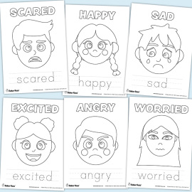 Emotions Letter Tracing Posters