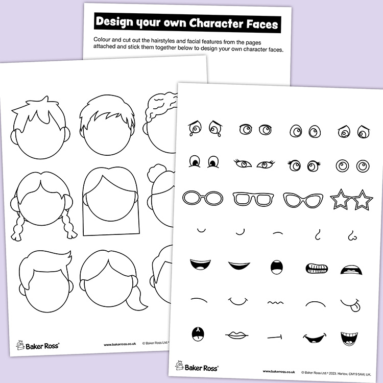 Design Your Own Character Activity Sheets