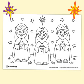 Three Wise Men Colouring Poster