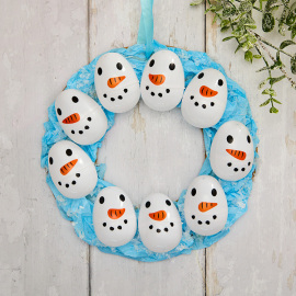 Snowman Plastic Egg Wreath