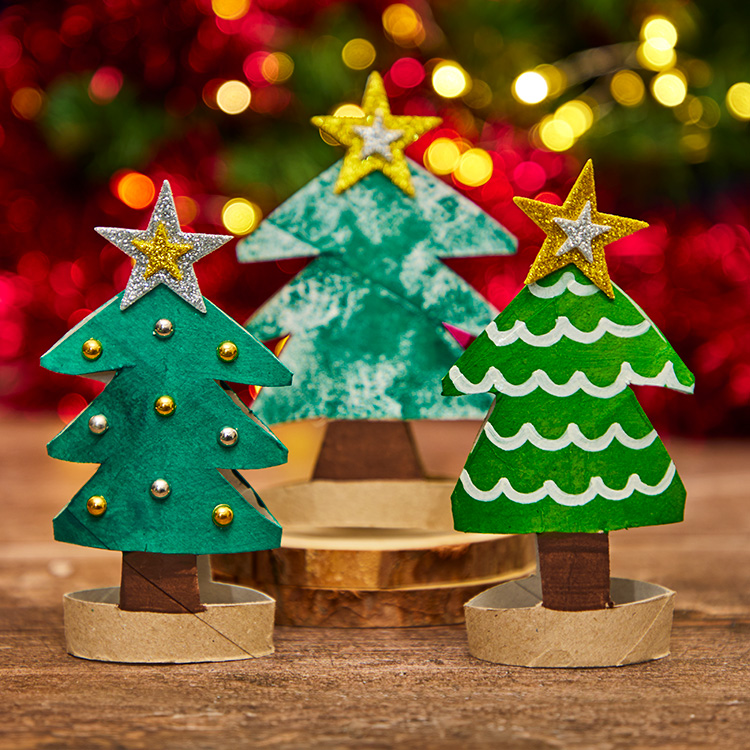 Cardboard Tube Christmas Trees