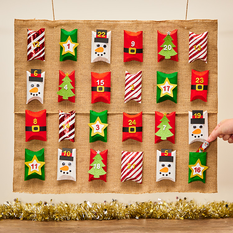 Cardboard Tube Christmas Advent Calendar