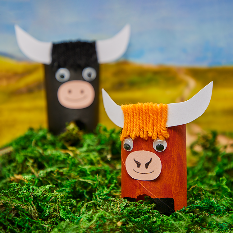 Cardboard Tube Highland Cow