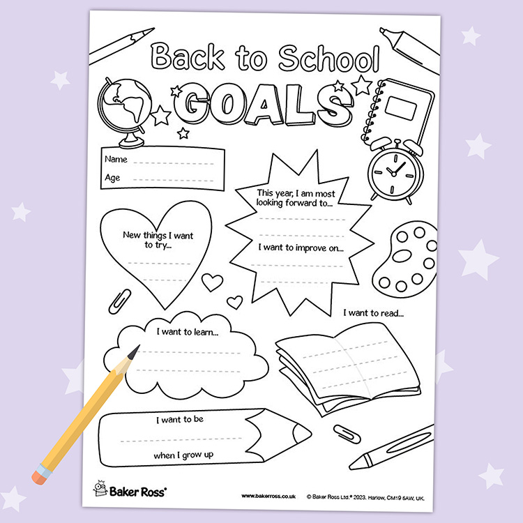 Back to School Goals Activity Sheet