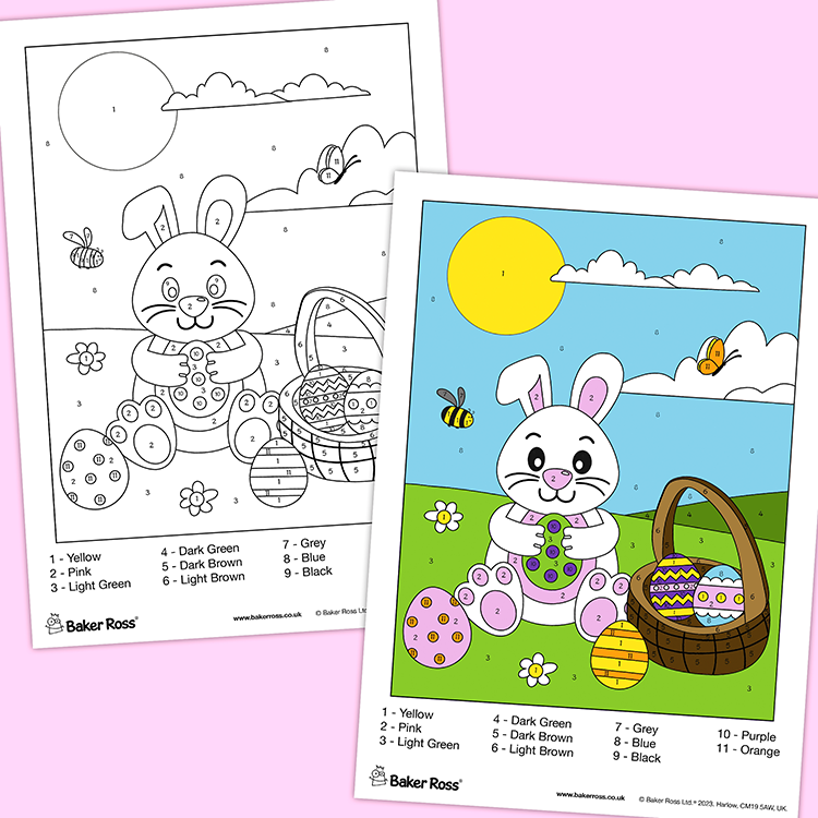 Easter Bunny Colour By Numbers