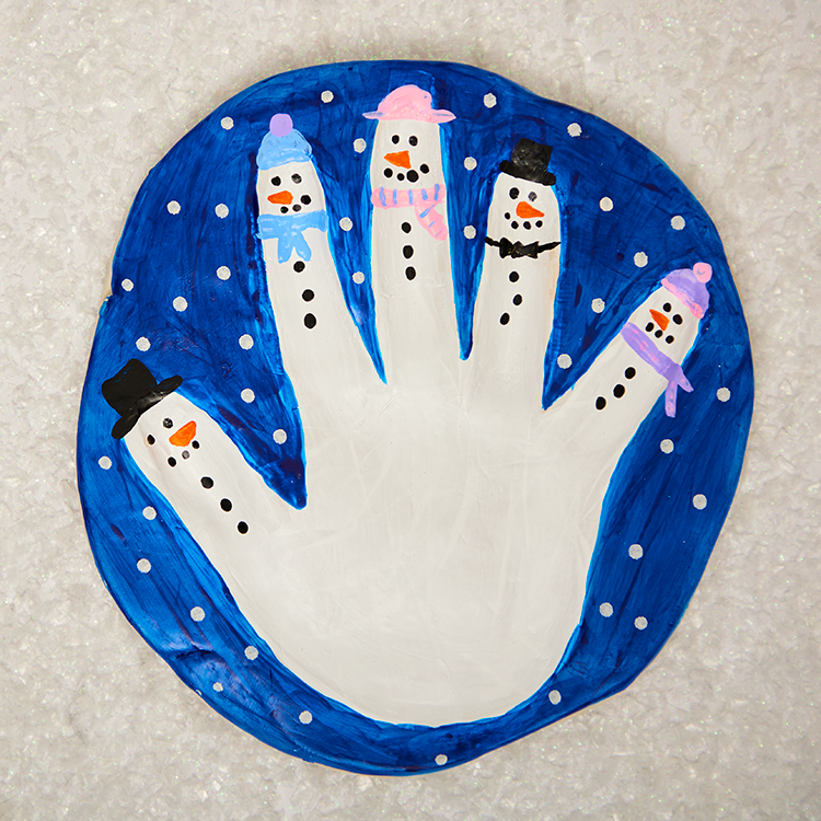 Handprint Snowmen Plaque