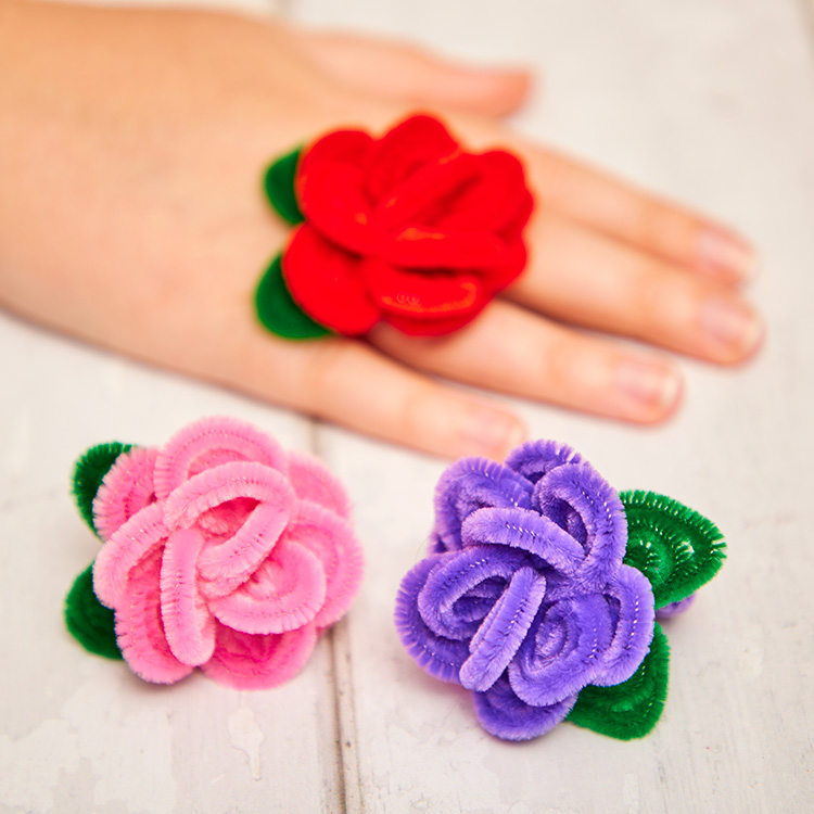 Pipe Cleaner Rose Ring