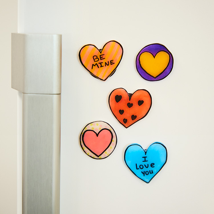 Shrink Art Heart Magnets