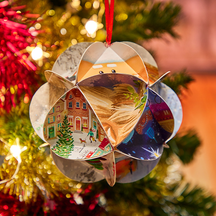 Upcycled Cards Christmas Globe Ornament