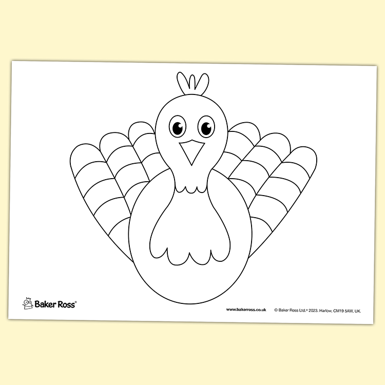 Thanksgiving Turkey Colouring Page