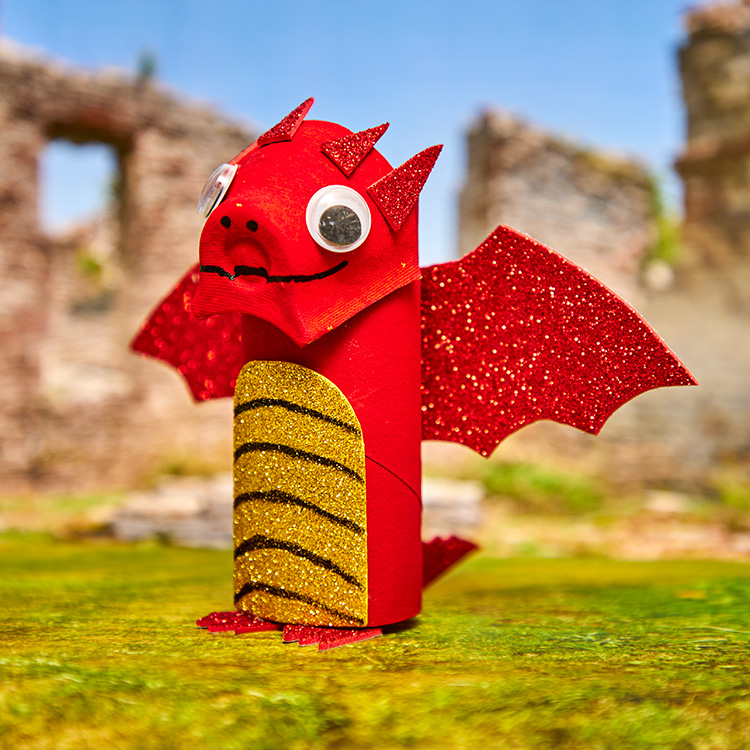 Cardboard Tube Red Dragon