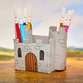 Cardboard Castle Pencil Pot