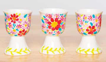 Floral Painted Egg Cups