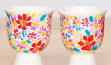 Floral Painted Egg Cups