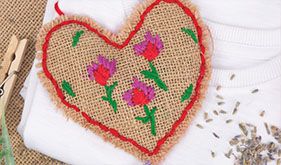 Hessian Embroidered Heart