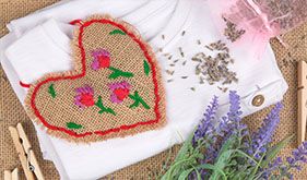 Hessian Embroidered Heart