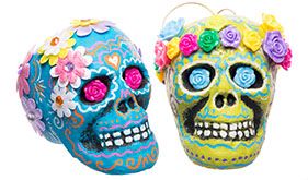 Dia de los Muertos Flower Skulls