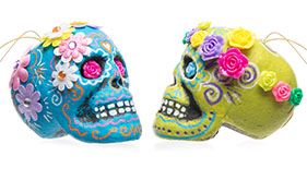 Dia de los Muertos Flower Skulls