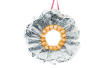 Metallic Doily Wreath