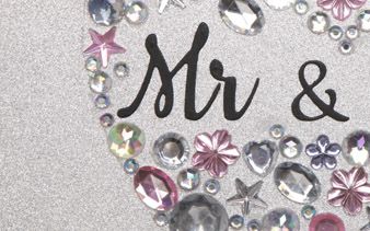 ‘Mr & Mrs’ Jewelled Wedding Card