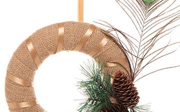 Hessian & Peacock Feather Wreath