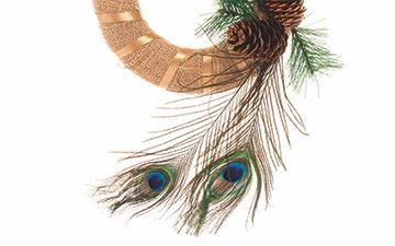 Hessian & Peacock Feather Wreath