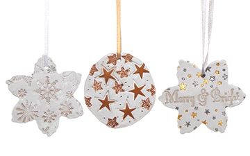 Bauble & Snowflake Embossed Decorations