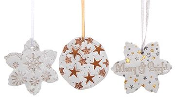 Bauble & Snowflake Embossed Decorations