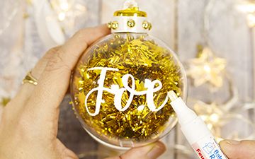 Personalised Tinsel and Glitter Pom Pom Baubles