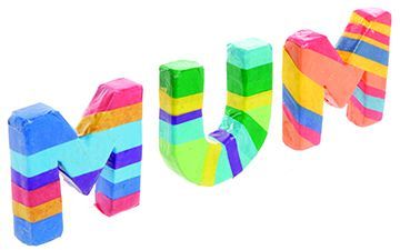 Rainbow MUM Clay Letters