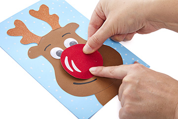 Reindeer Bouncy Nose Christmas Card