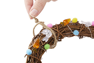 Easter Bunny and Carrot LED String Light Wreath