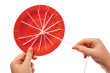 Paper Plate Apple Weaving