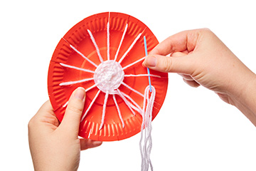 Paper Plate Apple Weaving