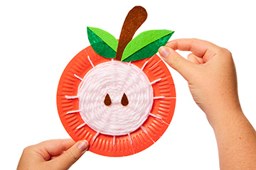 Paper Plate Apple Weaving