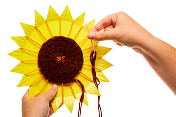 Paper Plate Sunflower Weaving