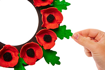 Egg Carton Poppy Wreath