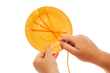 Paper Plate Pumpkin Weaving