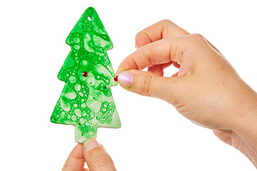 Bubble Painted Ceramic Tree Decorations