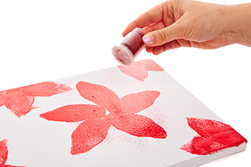 Poinsettia Sponge Printing Canvas