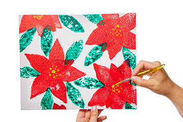 Poinsettia Sponge Printing Canvas