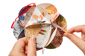 Upcycled Cards Christmas Globe Ornament