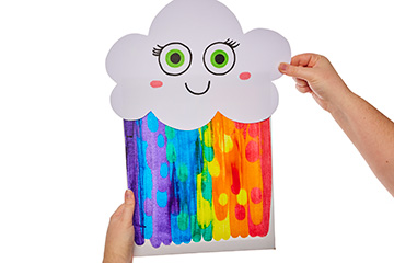 Squeegee Painting Rainbow Cloud