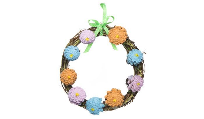 Pine Cone Flower Wreath