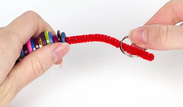 Bendy Button Caterpillar Keyring