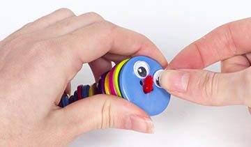 Bendy Button Caterpillar Keyring