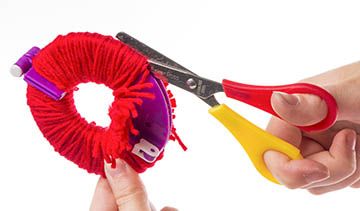 Heart Pom Pom Keyring