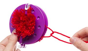 Heart Pom Pom Keyring