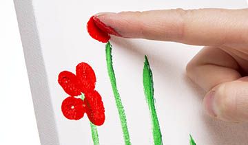 Finger Print Poppy Canvas